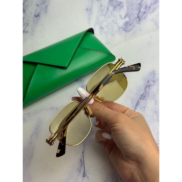 NEW Bottega Veneta BV1380S Gold Rounded Sunglasses main image 4